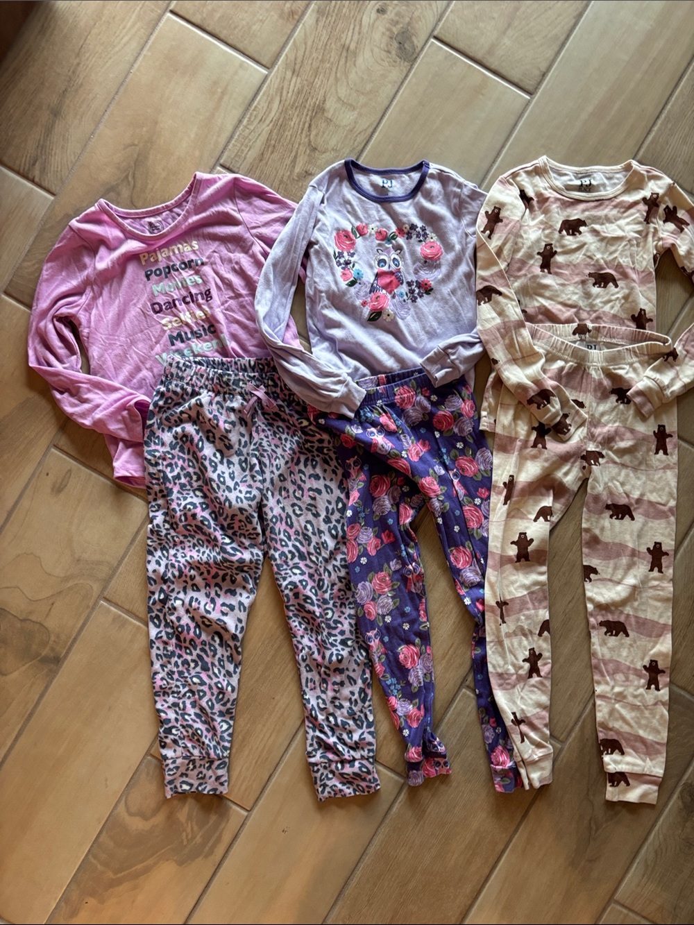 Girls pajama bundle (x3) PJ Place and Wonder Nation size 6, 6x/7